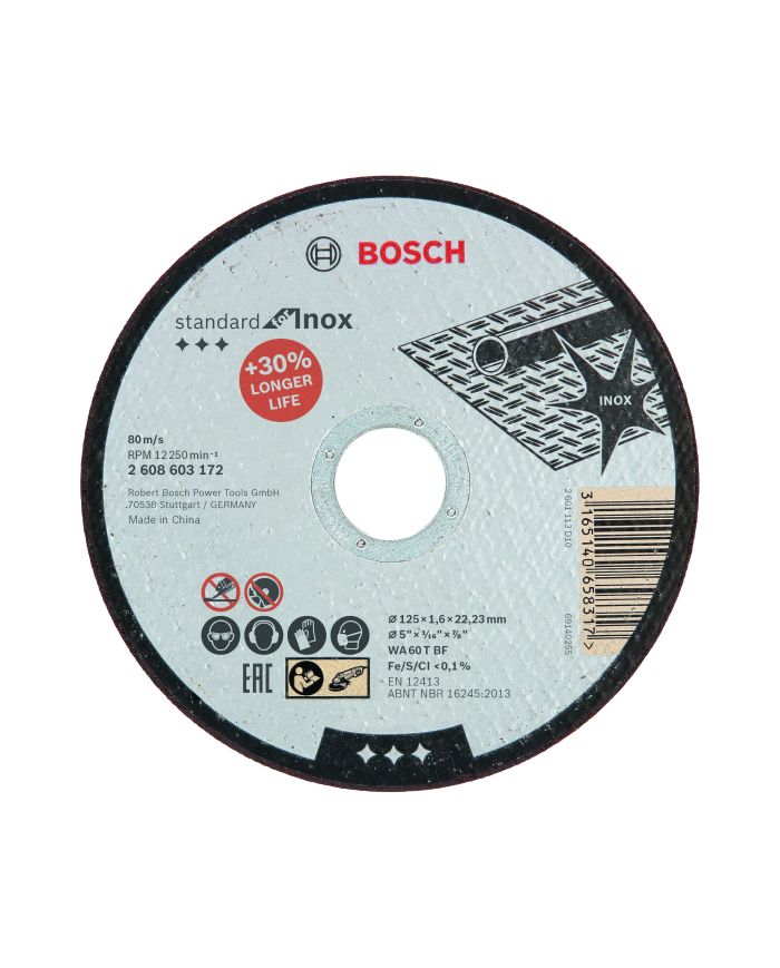 Tarcza tnąca prosta Standard for Inox WA 60 T BF,