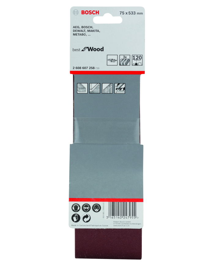 PAS BEZK. 75x533 BEST F/WOOD P120  OP.3 szt.