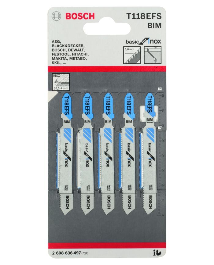 Brzeszczot do wyrzynarki T118EFS BOSCH INOX op5szt