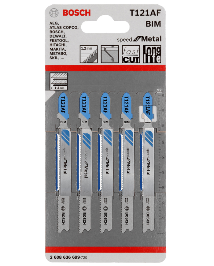 Brzeszczot do wyrzynarki  T121AF metal 5szt