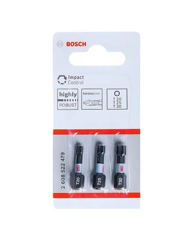 BIT IMPACT 25MM 3XT20,T25,T30