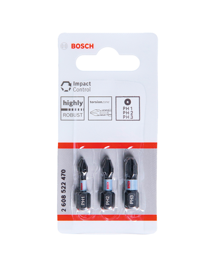 BIT IMPACT 25MM 3XPH1,PH2,PH3