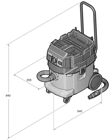 Odkurzacz FEIN Dustex 35 LX AC 1380W | Sucho/Mokro 35L