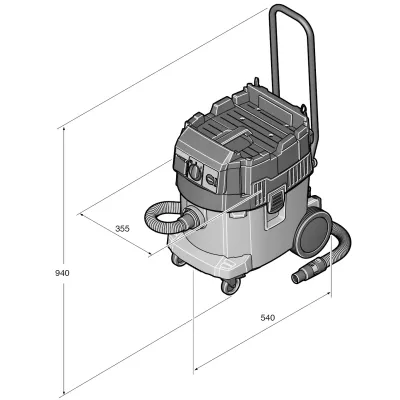 Odkurzacz FEIN Dustex 35 LX AC 1380W | Sucho/Mokro 35L