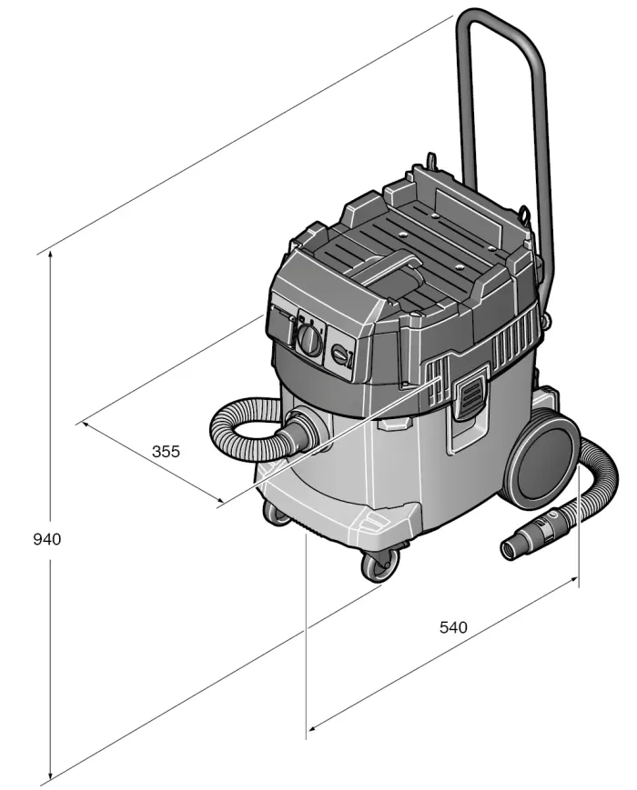 Odkurzacz FEIN Dustex 35 LX AC 1380W | Sucho/Mokro 35L