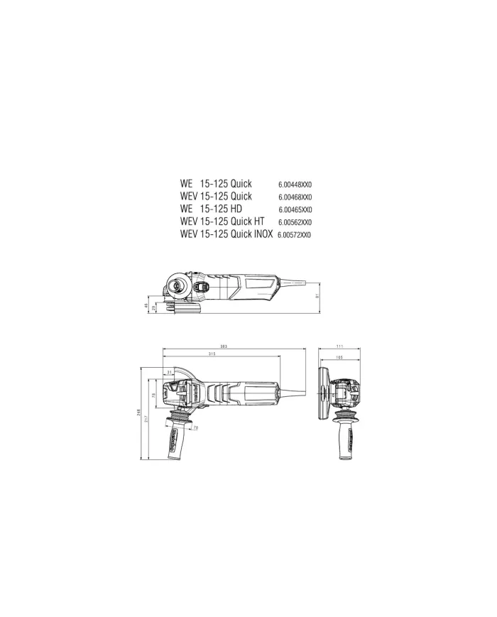 Szlifierka kątowa WEV 15-125 Quick METABO