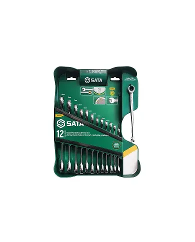 Zestaw 12 kluczy płasko-oczk. z grzechorką