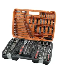 Zestaw 216 cz. kluczy nasadowych 1/4" 3/8" 1/2" 