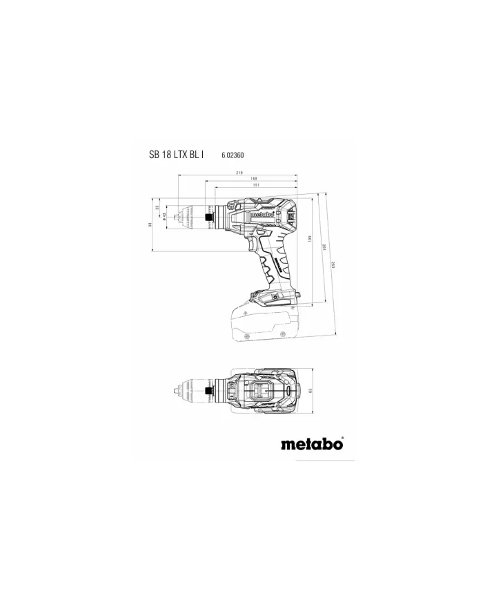 Wiertarko-wkrętarka udarowa SB 18 LTX BL I 2x5,2Ah
