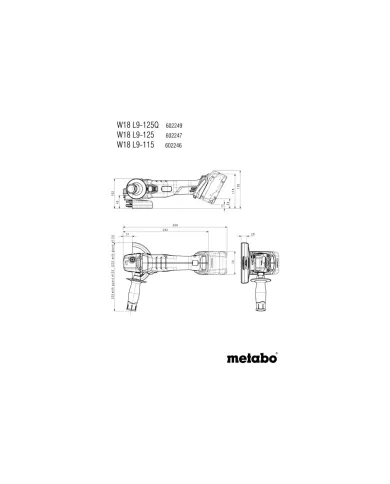 Szlifierka kątowa 125mm 18V Quick METABO W 18 L 9-125