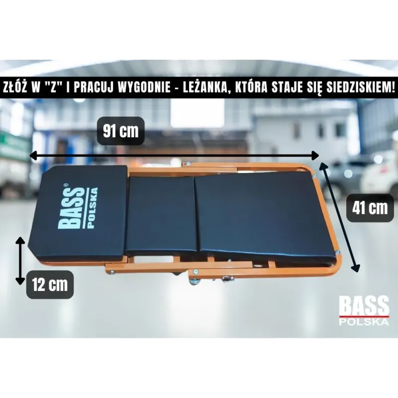 Leżanka warsztatowa siedzisko