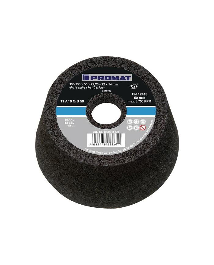 Tarcza szlif.garnkowa 110/100 stal/stw otw22.23mm