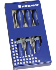 Zestaw wkrętaków 6szt pł/PH 3-k.ostr.6-kąt/nas