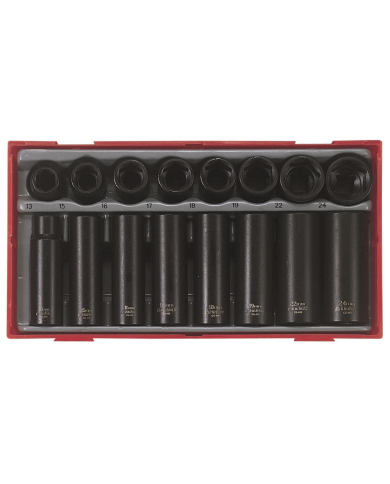 16-elementowy zestaw nasadek maszynowych 1/2"