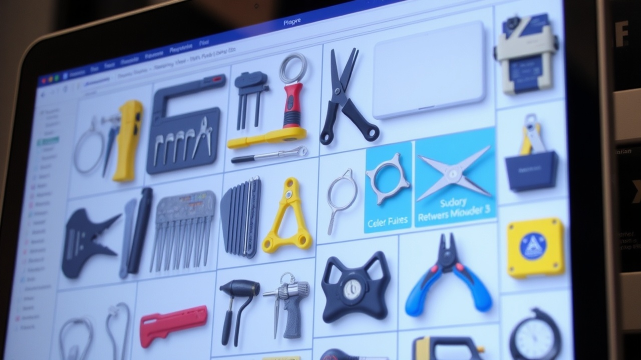 Różnorodne narzędzia wyświetlane na ekranie strony internetowej.